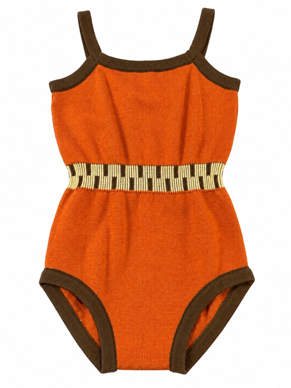 Misha & Puff 6-7Y Orange Pima Cotton Knit Leotard Bodysuit